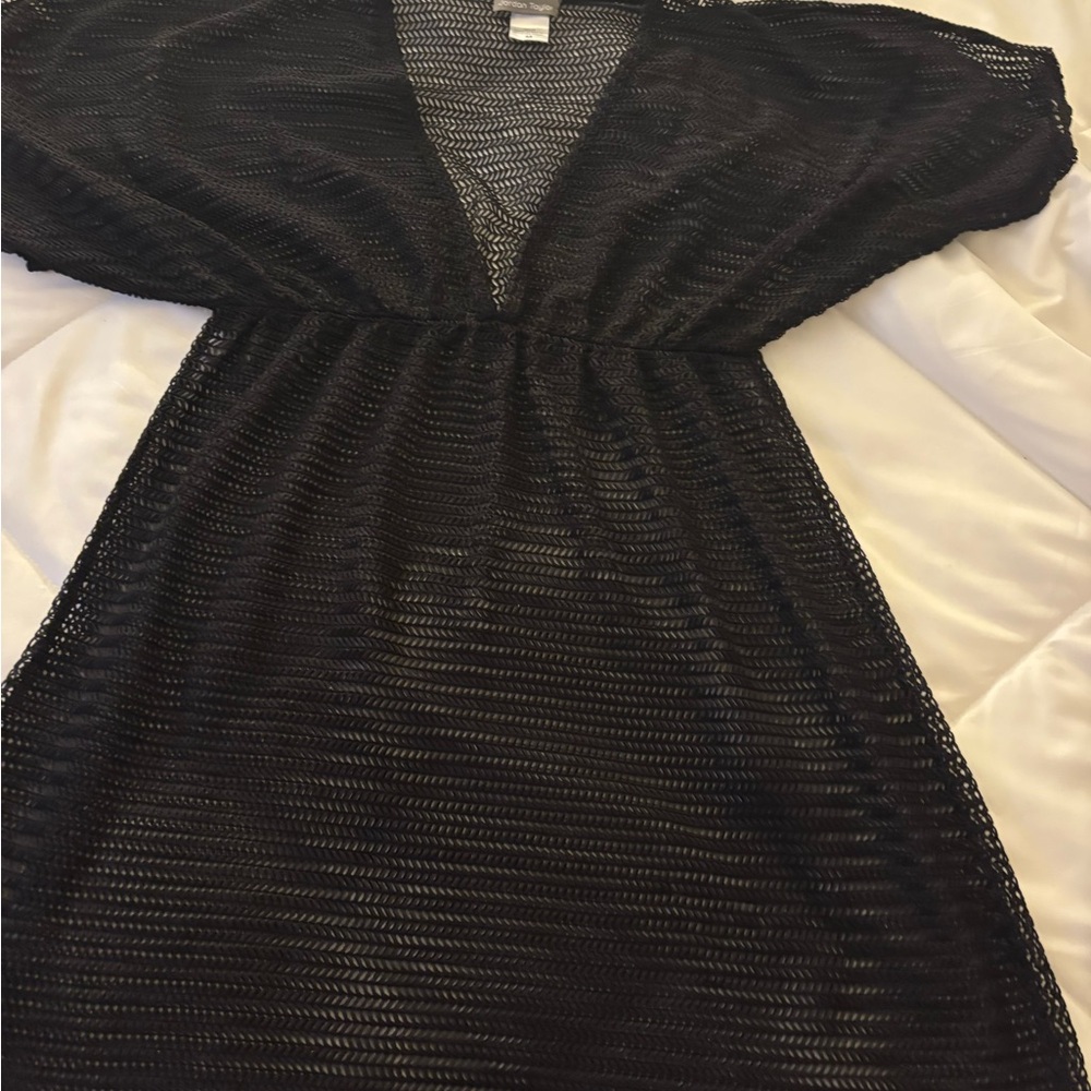 Jordan Taylor Black Swim Coverup with V-Neck and Empire Waist